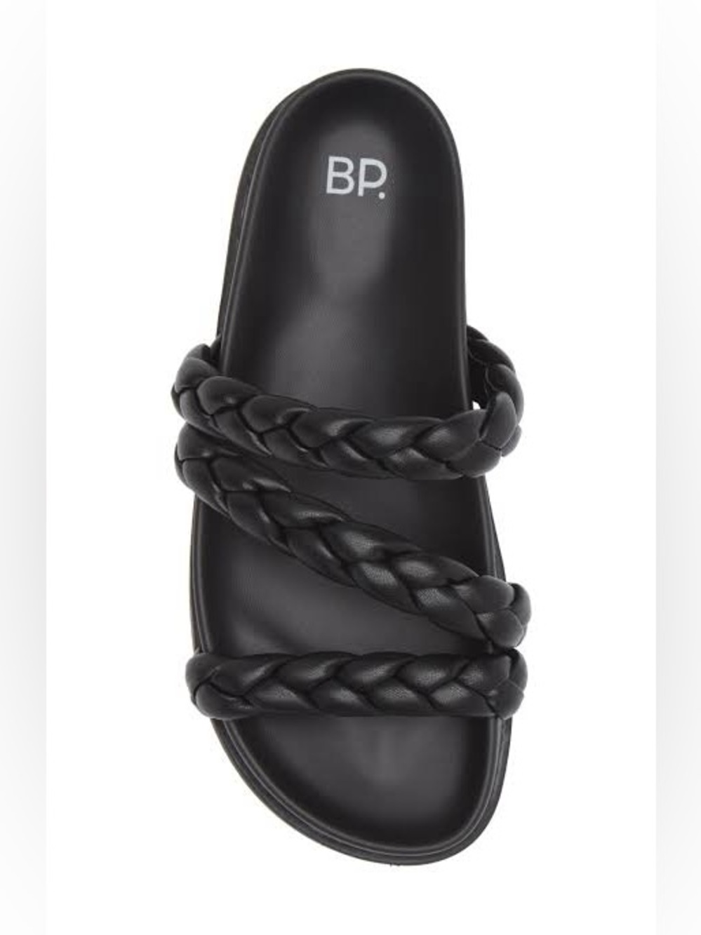 Nordstrom Bp Black Braided Slide Sandal Like New 8.5